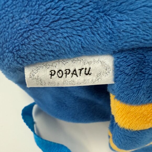 Popatu Kids Blue Fleece Airplane Rolling Backpack Trolley - Picture 5 of 9